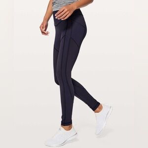 Women’s Lululemon All The Right Places Crop Leggings Size 6 Navy Blue